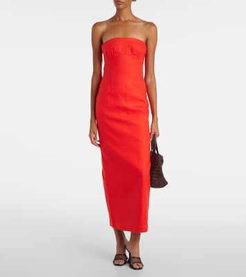 Strapless linen maxi dress | SIR
