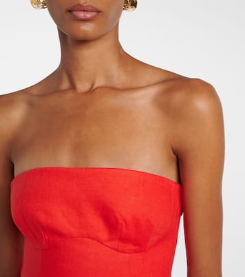 Strapless linen maxi dress | SIR