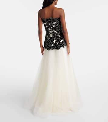 Verzierte Robe von Alessi aus Tüll | Costarellos