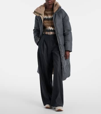 Shearling-lined suede low-top sneakers | Brunello Cucinelli