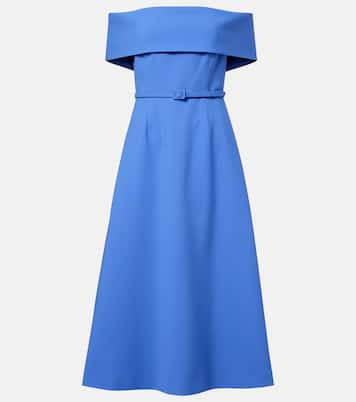 Belted wool-blend midi dress | Carolina Herrera