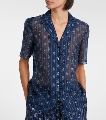 Camisa de algodón y seda estampada | Tory Burch