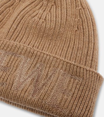 Logo embroidered ribbed-knit wool beanie | Loewe