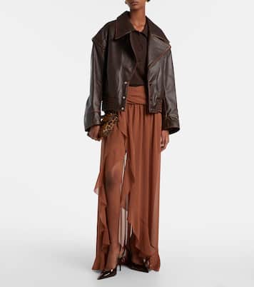 Draped asymmetric maxi skirt | Jacques Wei