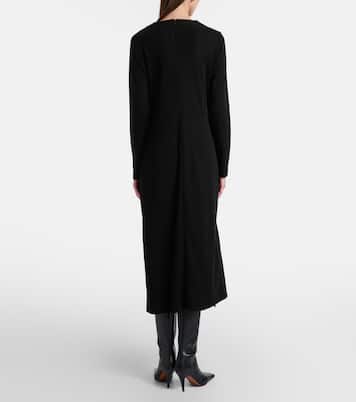 Draped wool-blend midi dress | Vince