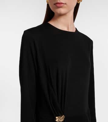 Draped wool-blend midi dress | Vince