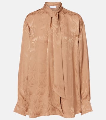 Leopard-print silk-blend jacquard blouse | Stella McCartney