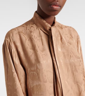 Leopard-print silk-blend jacquard blouse | Stella McCartney