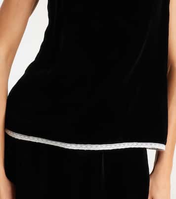 Camisole in velluto con pizzo | Prada