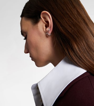 Orecchino singolo Lotus in oro bianco 18kt (750/1000) con diamanti | Maria Tash