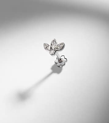 Orecchino singolo Lotus in oro bianco 18kt (750/1000) con diamanti | Maria Tash