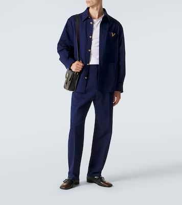 Cotton gabardine straight pants | Valentino