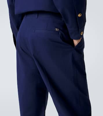 Cotton gabardine straight pants | Valentino