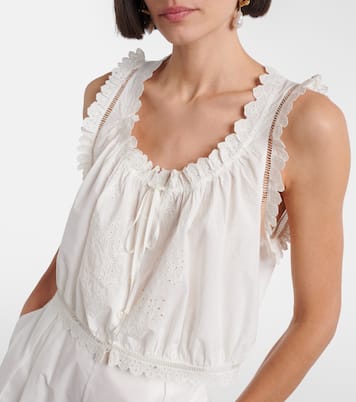 Traveler embroidered cotton top | Dôen