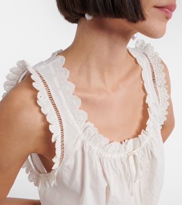 Traveler embroidered cotton top | Dôen