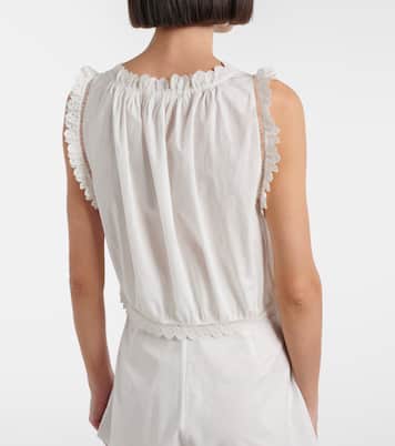 Traveler embroidered cotton top | Dôen