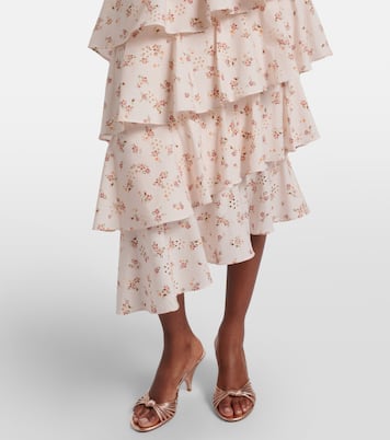 Laura floral tiered cotton midi skirt | Markarian