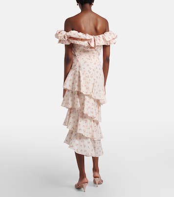 Laura floral tiered cotton midi skirt | Markarian