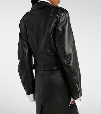 Cropped-Bikerjacke aus Leder | Saint Laurent