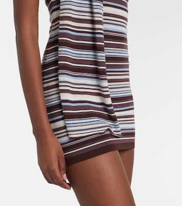 Knitted scarf-detail striped minidress | Aya Muse