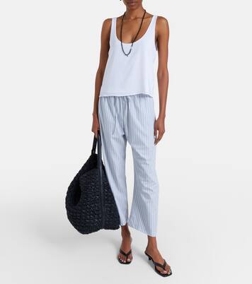 Yoshi striped cotton-blend wide-leg pants | Leset
