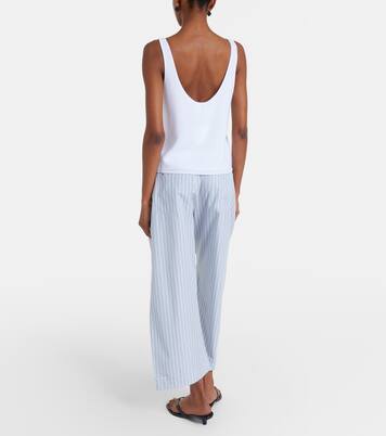 Yoshi striped cotton-blend wide-leg pants | Leset