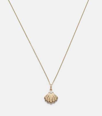 عقد من الذهب عيار 14 قراط مع ألماس Vintage Scallop Shell | Stone and Strand