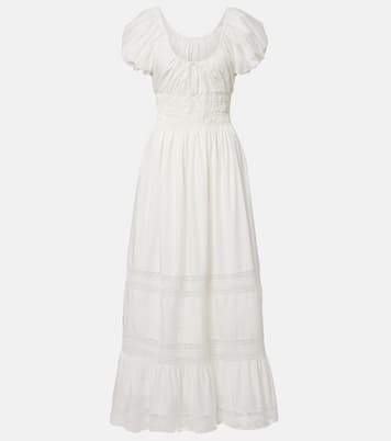 Vestido largo Elbie de algodón con encaje | Faithfull