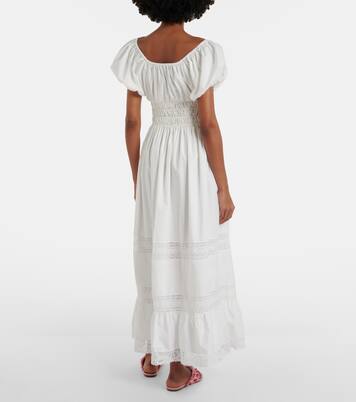 Vestido largo Elbie de algodón con encaje | Faithfull