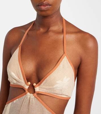 Abito midi in mesh con ricamo | Johanna Ortiz