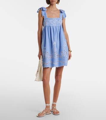 Abito corto in cotone sangallo | Juliet Dunn