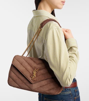 Loulou Medium suede shoulder bag | Saint Laurent