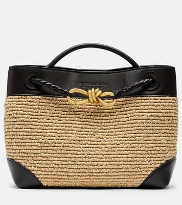 Tote Bag Andiamo Small aus Raffiabast mit Leder | Bottega Veneta