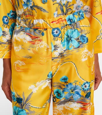 Printed silk twill Palazzo pants | Gucci