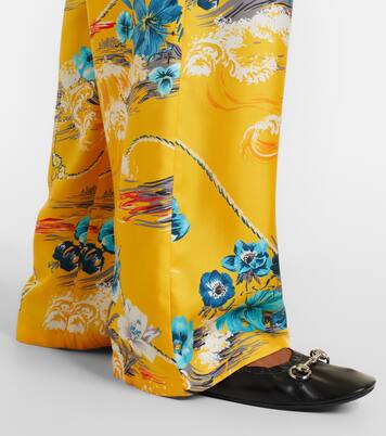 Printed silk twill Palazzo pants | Gucci