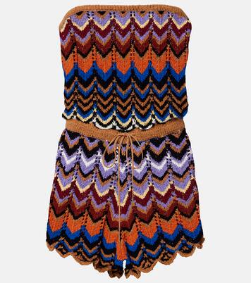 Azul crochet cotton-blend romper | Faithfull