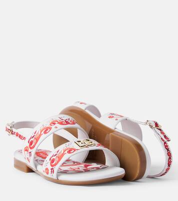 Majolica leather sandals | Dolce&Gabbana Kids