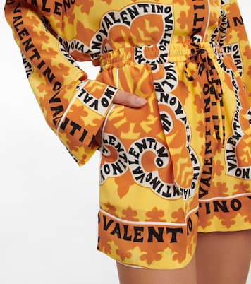 Bedruckte Shorts aus Seiden-Crêpe | Valentino