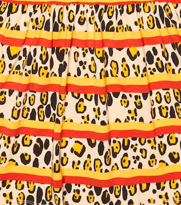 Leopard-print striped jersey dress | Mini Rodini