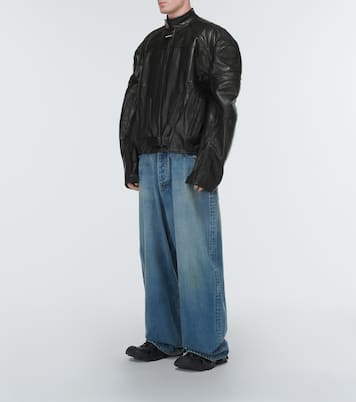 Leather biker jacket | Balenciaga