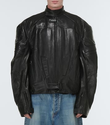 Leather biker jacket | Balenciaga