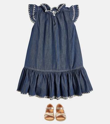 Devi embroidered denim dress | Zimmermann Kids