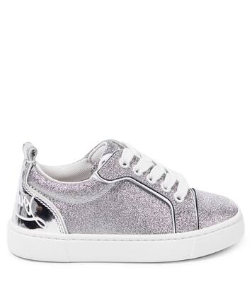 Funnyto glitter leather sneakers | Christian Louboutin Kids