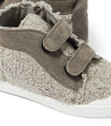 Leather-trimmed teddy sneakers | Il Gufo