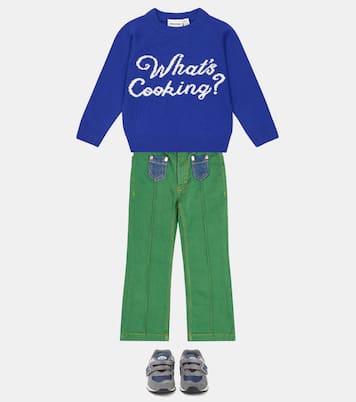 Intarsia wool and cotton sweater | Mini Rodini