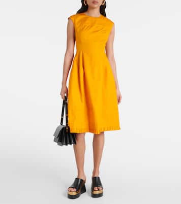 Robe midi plissée en coton | Marni