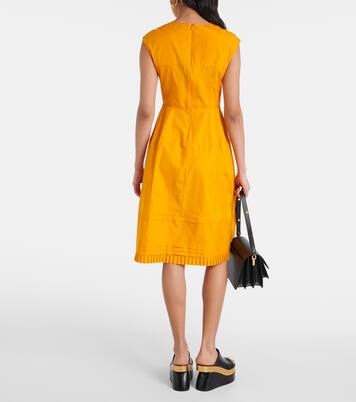 Robe midi plissée en coton | Marni