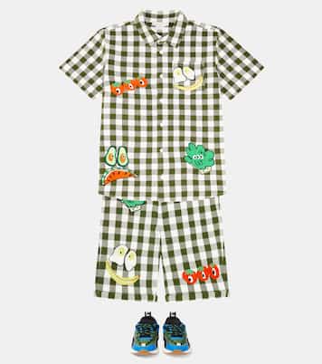 Appliqué checked cotton shorts | Stella McCartney Kids