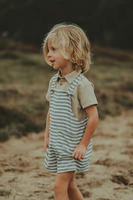 Dann striped cotton-blend overalls | Donsje