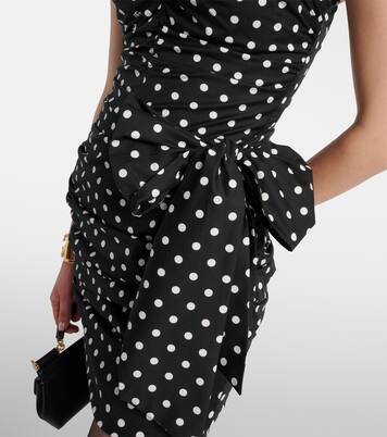 Vestido corto de mezcla de algodón con lunares | Dolce&Gabbana